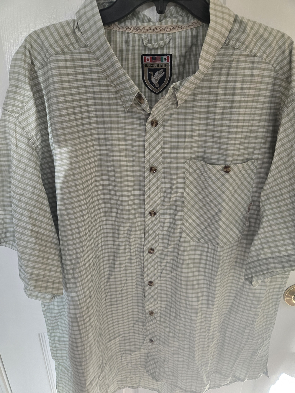 Duck Unlimited Men's 2XL Sage Plaid Short-Sleeve Button-Down Shirt